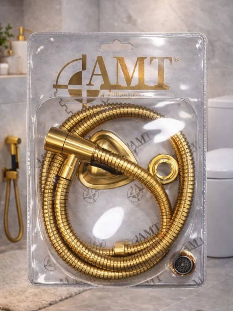 شیلنگ سرویس بهداشتی طلایی مات برند AMT